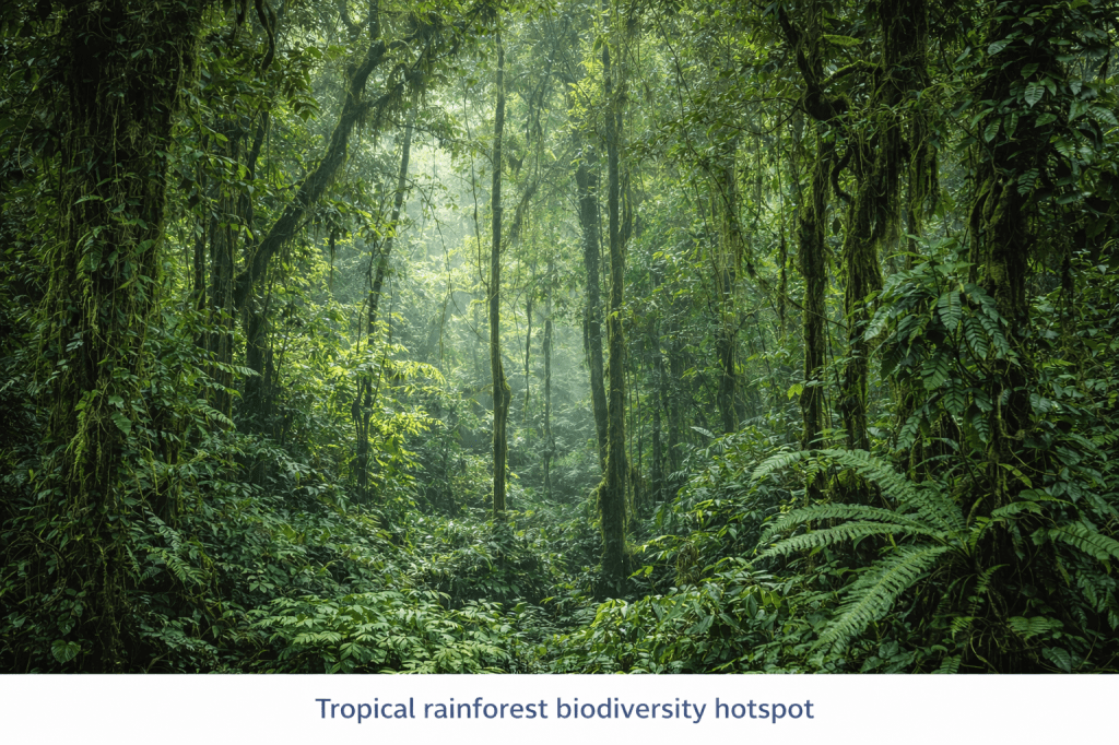 Tropical rainforest biodiversity hotspot