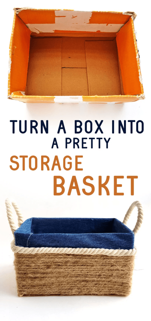 Turn a cardboard box into a stylish storage bin