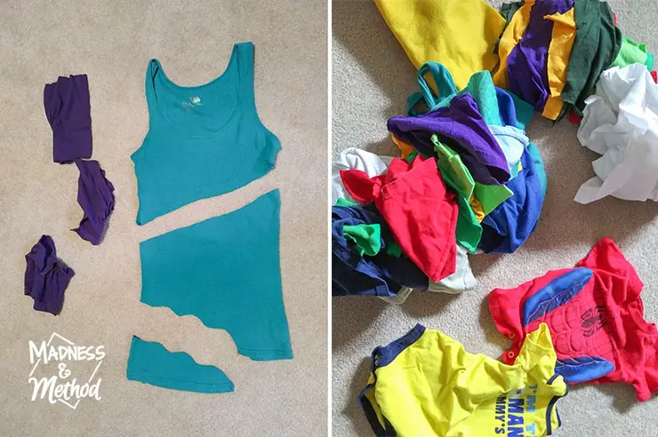 How to cut and repurpose t-shirts into cleaning rags