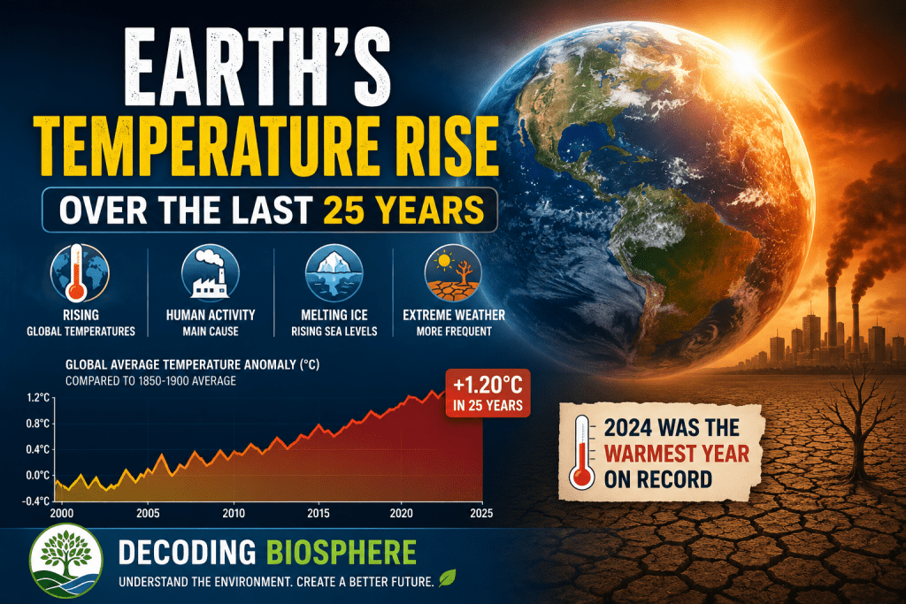 Tempruture Rise Earth’s Temperature Rise Over 25 Years: Causes & Impacts
